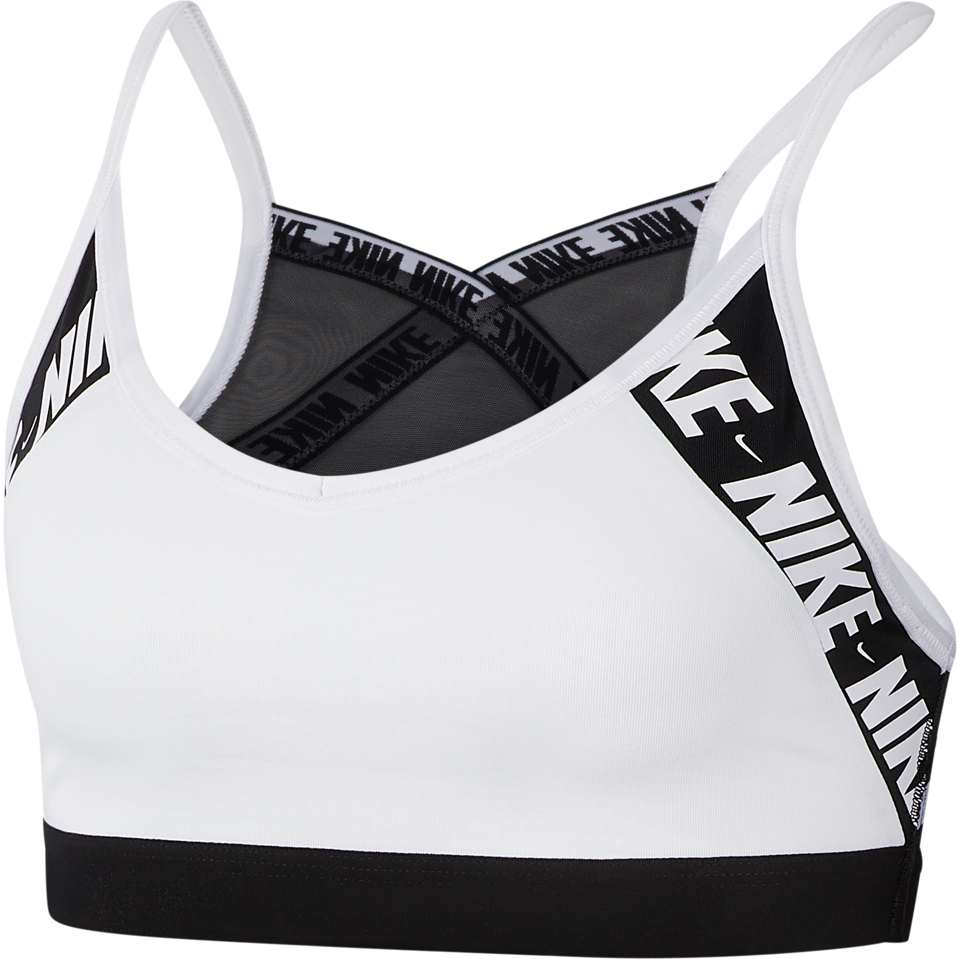 Nike Women's Indy Light-Support Bra - White/Black/White - Running Bath