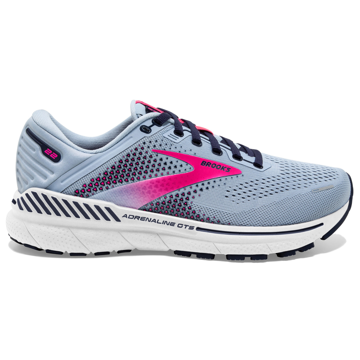 Brooks Women's Adrenaline GTS 22 - Kentucky Blue/Peacoat/Pink - Running ...