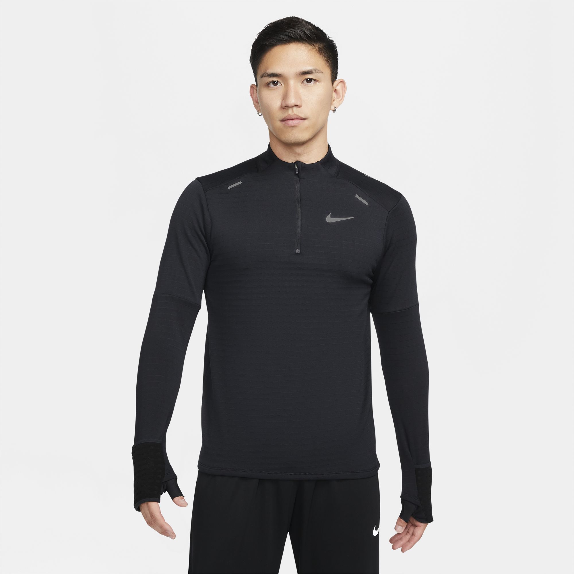 Nike Men's Therma-FIT Repel Element 1/2 Zip Top - Black/Reflective Silv ...