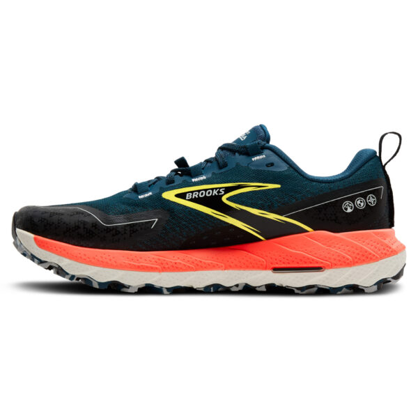 Brooks Men's Cascadia 18 - Legion Blue/Black/Flame - Image 2