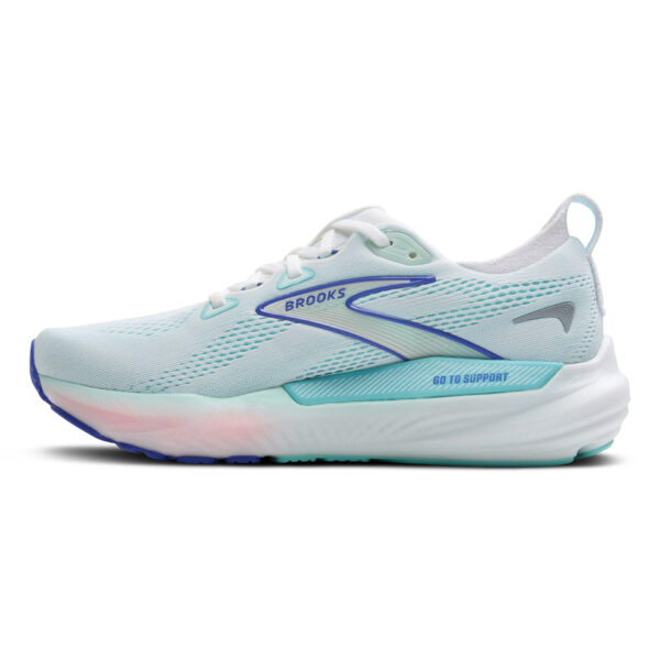 Brooks Women's Glycerin GTS 22 - White/Limpet Shell/Amparo Blue - Image 2