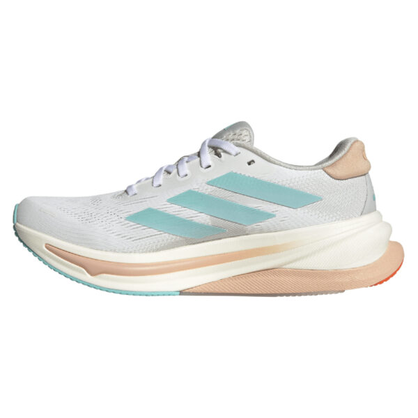 Adidas Women's Supernova Solution 2.0 - White/Ftwr White/Flash Aqua/Powder Coral - Image 2