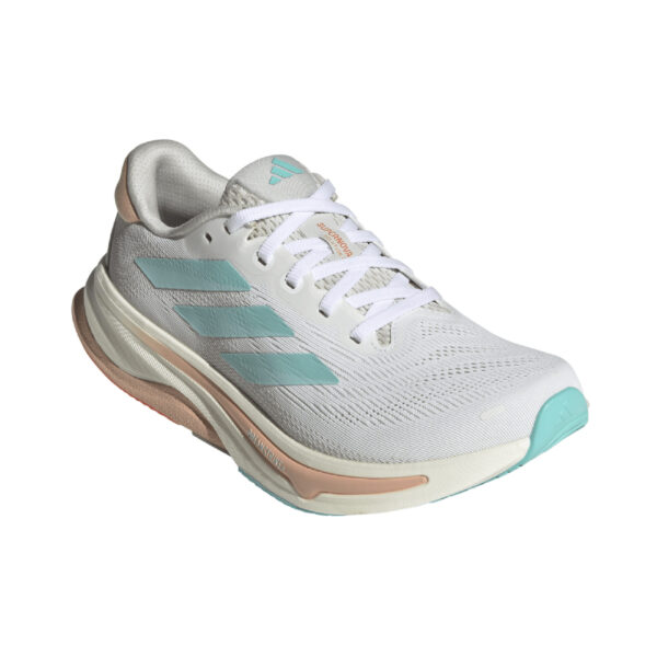 Adidas Women's Supernova Solution 2.0 - White/Ftwr White/Flash Aqua/Powder Coral - Image 3