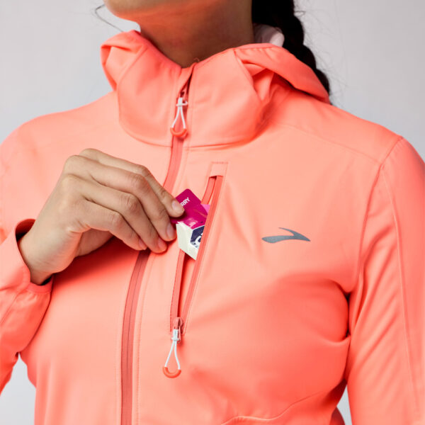 Brooks Women's  High Point Waterproof Jacket 2 - Neo Ember/Flame - Image 4