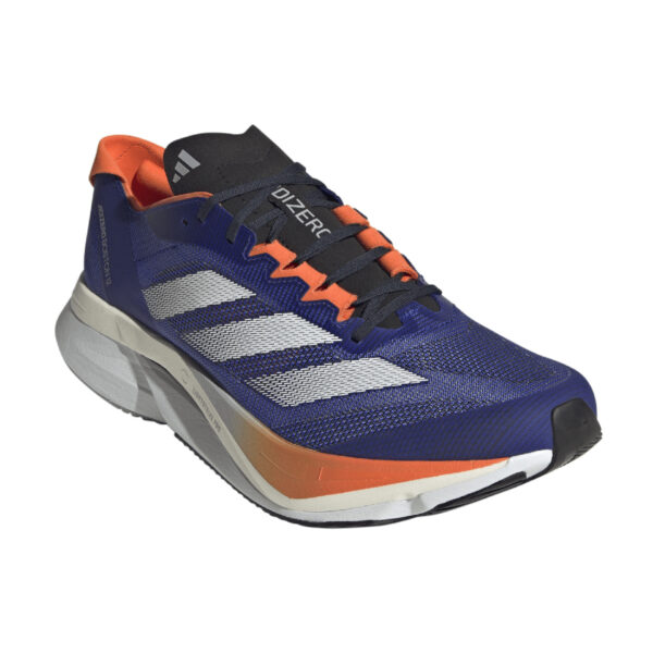 Adidas Men's Adizero Boston 12 - Lucid Blue/Ftwr White/Impact Orange - Image 3