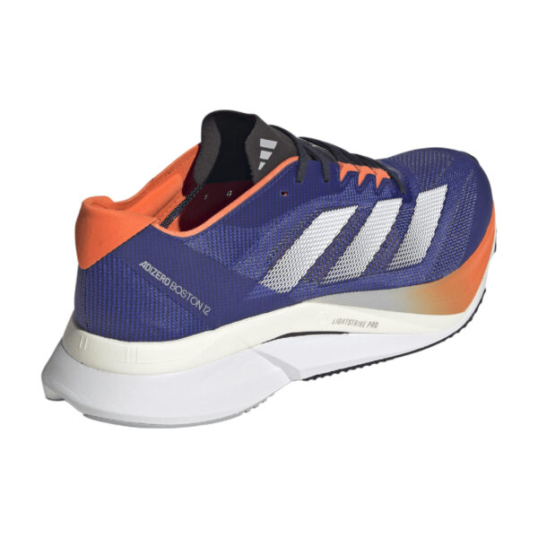 Adidas Men's Adizero Boston 12 - Lucid Blue/Ftwr White/Impact Orange - Image 4